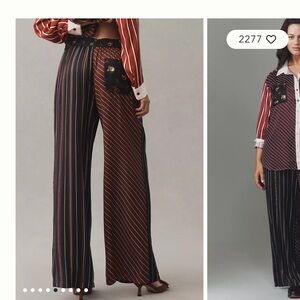 Anthropologie- The Brooklin Tie-Front Printed Pull-On Pants by Maeve